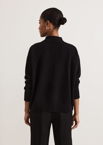 Phase Eight Jordan Alpaca Funnel Neck Knitwear Black Canada | MIKHWB-487